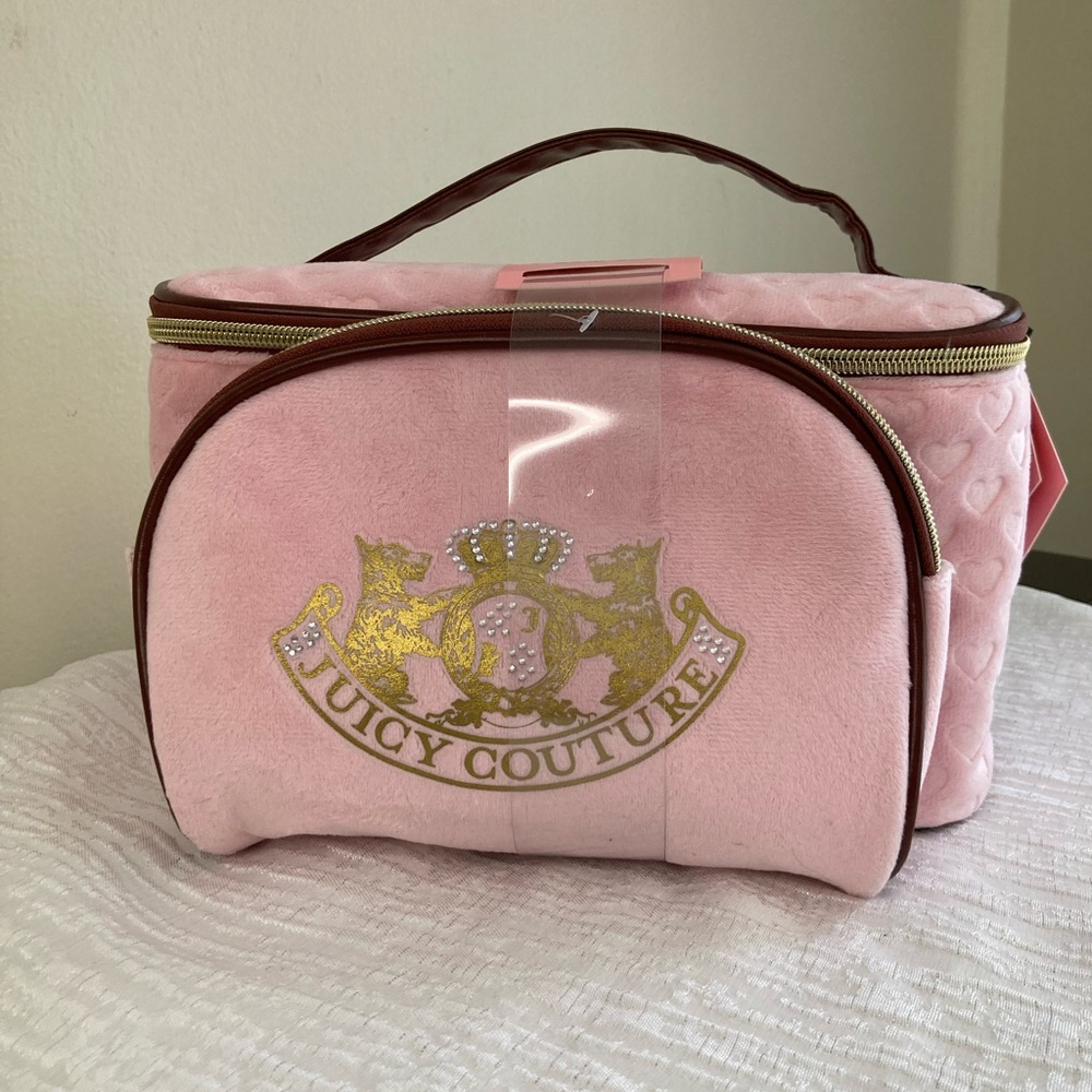 Juicy Couture Pink Cosmetic Travel Case with Bottle